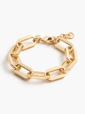 NWT J. Crew factory Rectangle link statement bracelet in gold